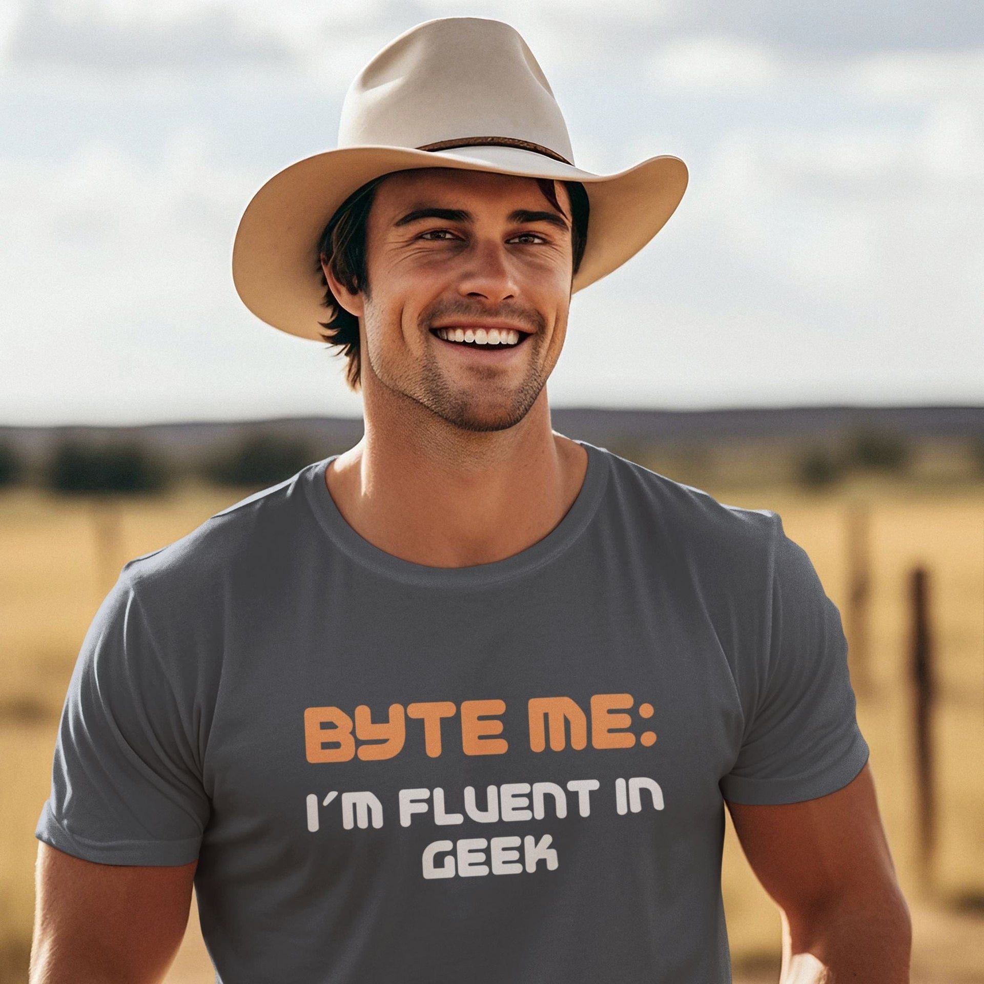 Byte Me: I'm Fluent in Geek - Men's T-Shirt