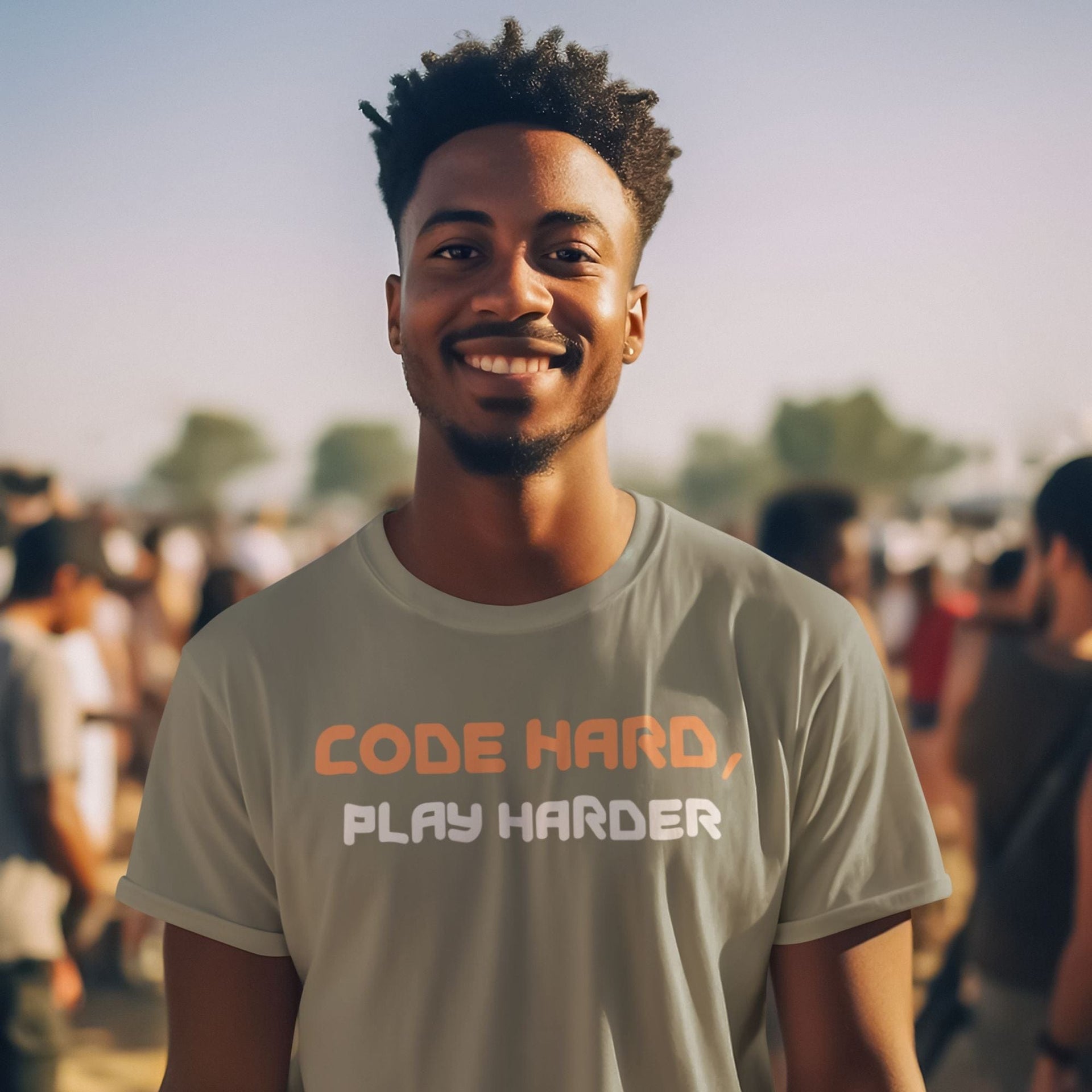 Code Hard, Play Harder - Men's T-Shirt