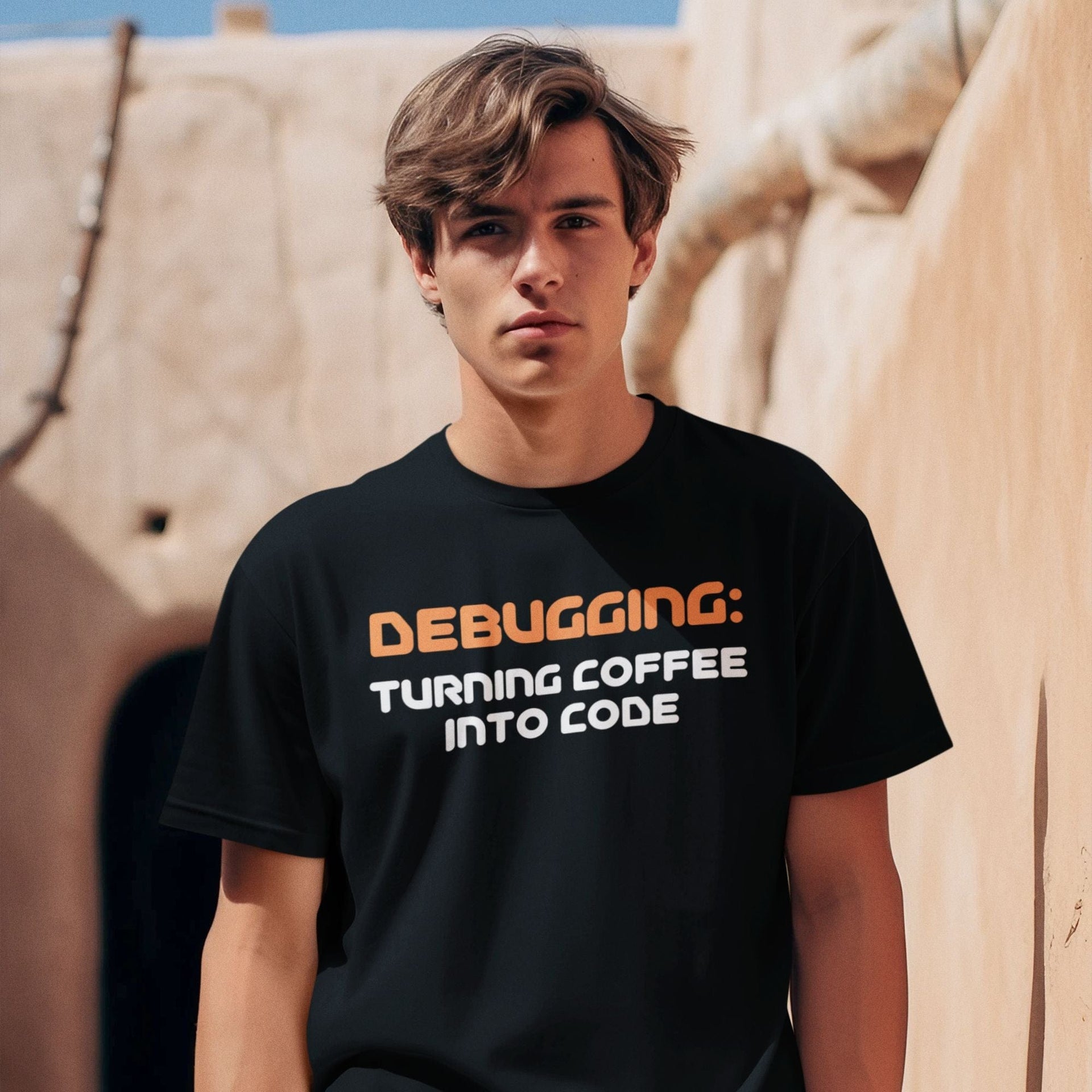 Debugging: Turning Coffee into Code - Men's T-Shirt