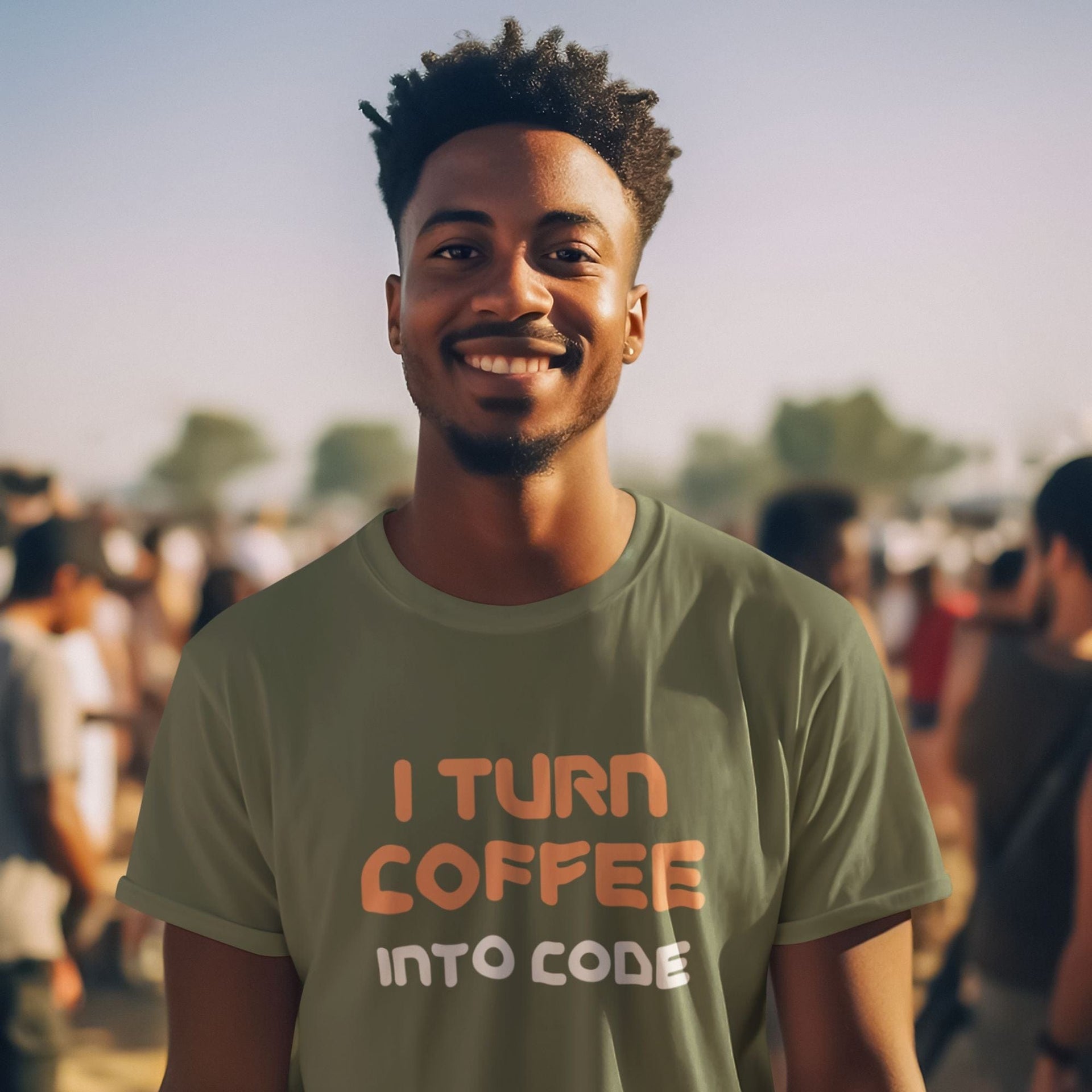I Turn Coffee into Code - Men's T-Shirt