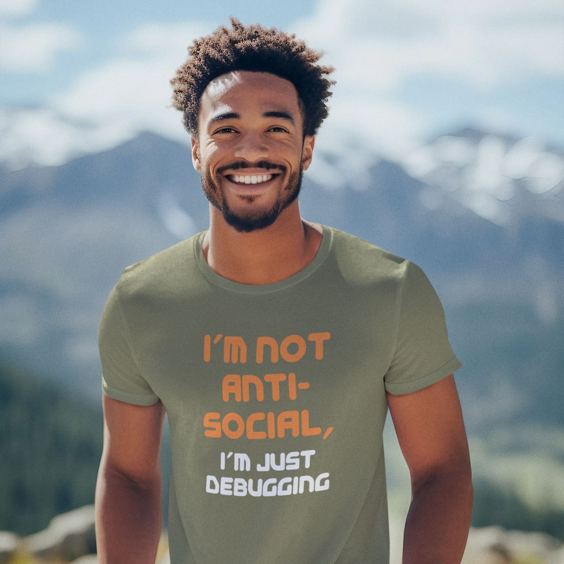 I'm Not Anti-Social, I'm Just Debugging - Men's T-Shirt